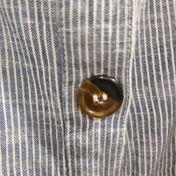 NWT Blue and White Striped Cotron Jumpsuit - Picture 2 of 5